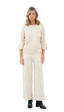 Učitajte sliku u preglednik galerije, Bež culottes hlače od viskoze s visokim strukom