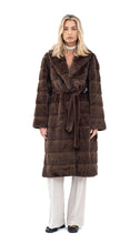 Učitajte sliku u preglednik galerije, Duga smeđa bunda od umjetnog krzna