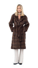Učitajte sliku u preglednik galerije, Duga smeđa bunda od umjetnog krzna