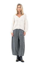 Učitajte sliku u preglednik galerije, Sive široke hlače s elastičnim strukom