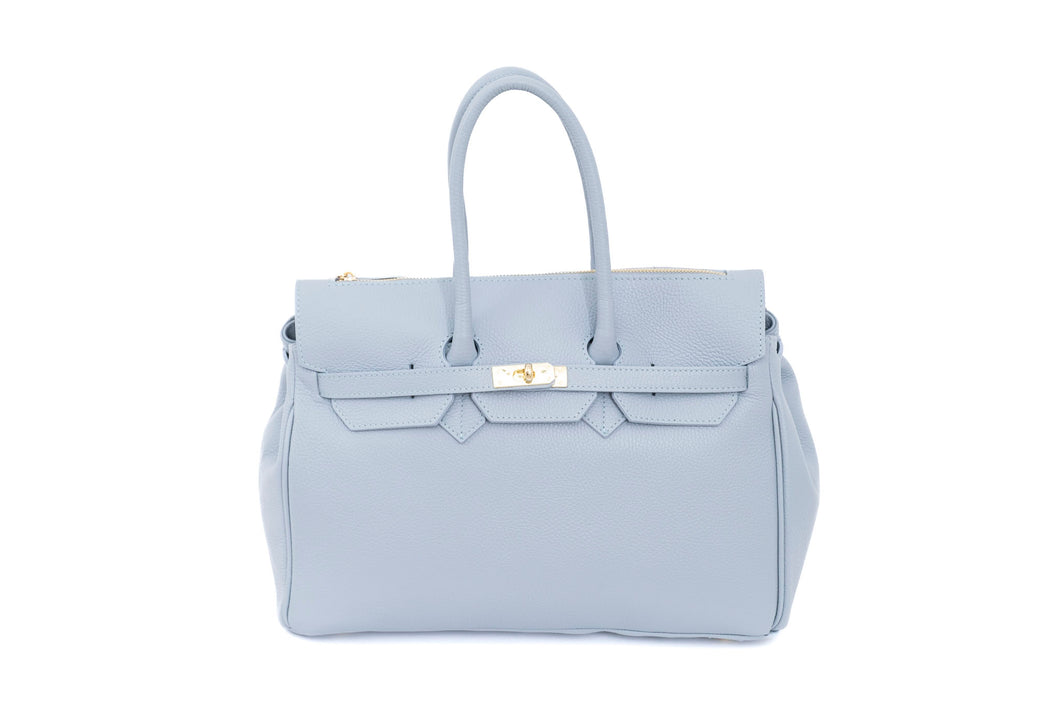 Kožna torba u svijetloplavoj nijansi